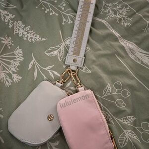 Lululemon Pink and Cream Mini Pouches